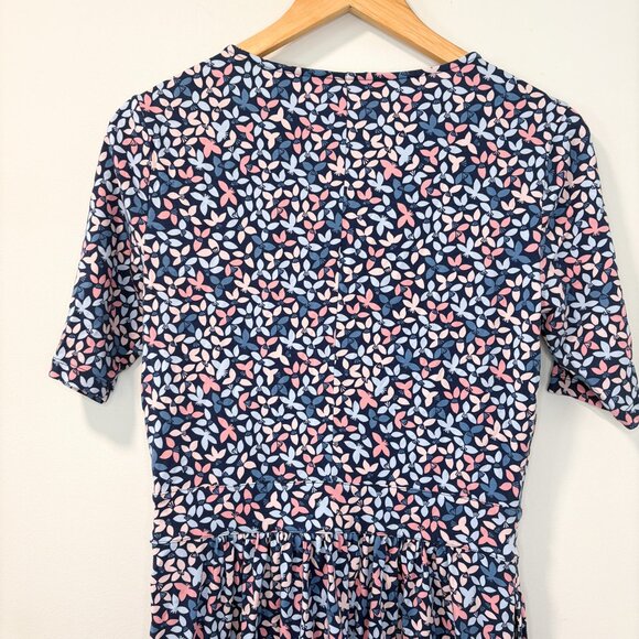 Land's End Navy Short Sleeve Fit & Flare Dress Size XS (2–4) - Picture 2 of 7